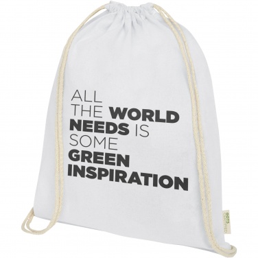 Logotrade promotional giveaways photo of: Orissa 100 g/m² organic cotton drawstring bag 5L