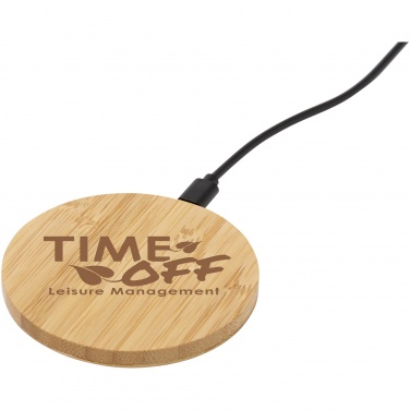 Logo trade promotional merchandise image of: Essence 5W bamboo wireless charging pad