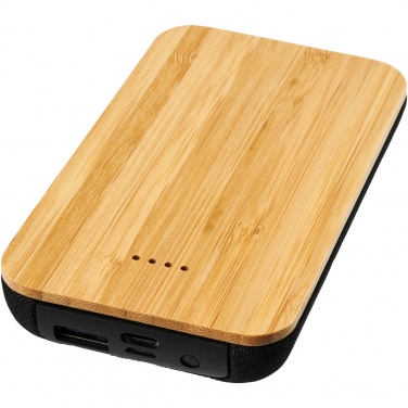 Logo trade business gift photo of: Future 6000 mAh bamboo/fabric wireless power bank