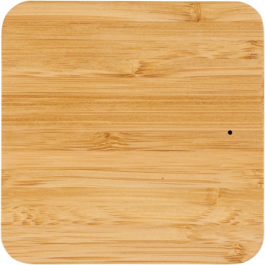 Logo trade corporate gifts image of: Leaf 5W bamboo and fabric wireless charging pad