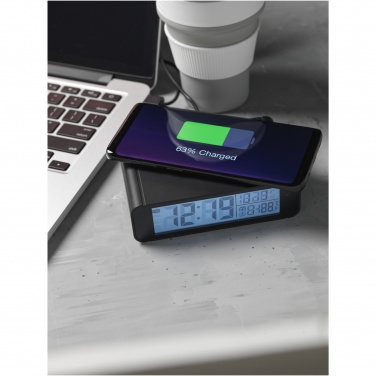 Logotrade promotional gift image of: Seconds 5W wireless charging clock