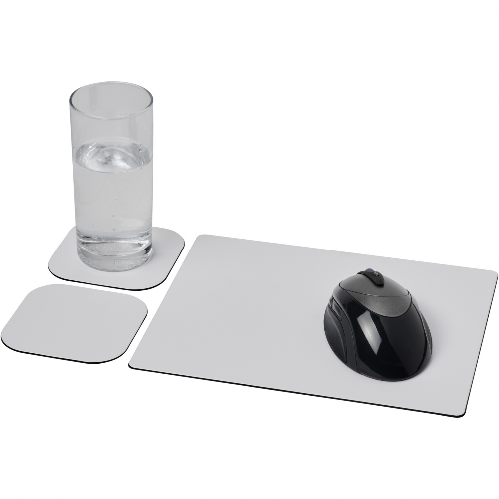 Logo trade business gift photo of: Brite-Mat® mouse mat and coaster set combo 3