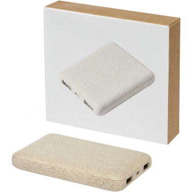 Logo trade promotional merchandise picture of: Asama 5000 mAh wheat straw power bank