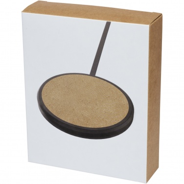 Logo trade promotional merchandise image of: Kivi 10W limestone/cork wireless charging pad