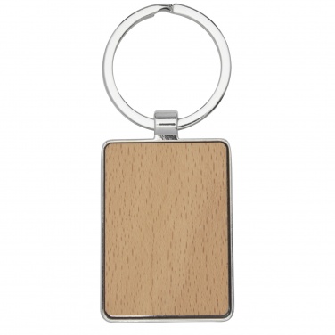 Logo trade business gifts image of: Mauro beech wood rectangular keychain