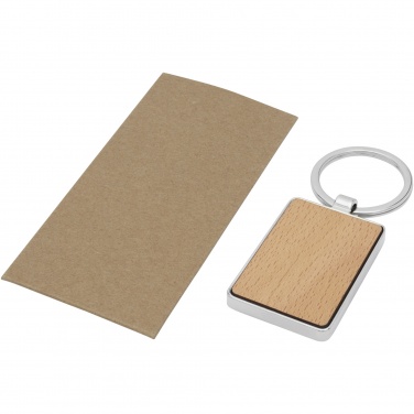 Logo trade promotional products picture of: Mauro beech wood rectangular keychain