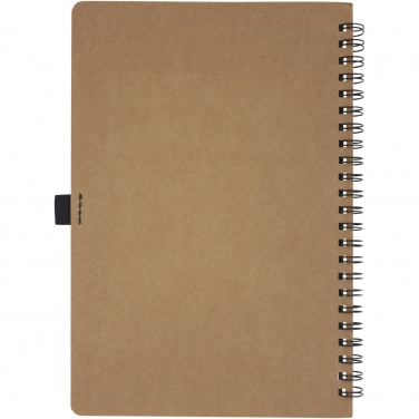 Logo trade promotional giveaways image of: Cobble A5 wire-o recycled cardboard notebook with stone paper