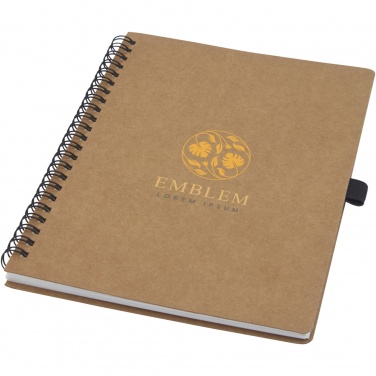 Logotrade promotional merchandise photo of: Cobble A5 wire-o recycled cardboard notebook with stone paper