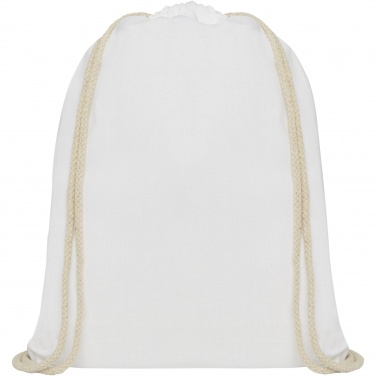 Logo trade corporate gifts image of: Oregon 140 g/m² cotton drawstring bag 5L