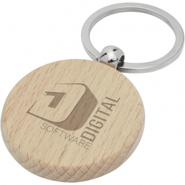 Logotrade corporate gift image of: Giovanni beech wood round keychain