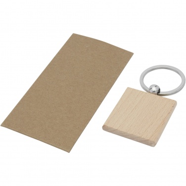 Logotrade corporate gift image of: Gioia beech wood squared keychain