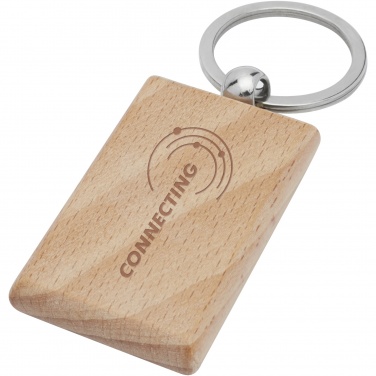 Logotrade corporate gift picture of: Gian beech wood rectangular keychain