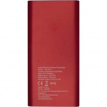 Logo trade promotional giveaways picture of: Juice 8000mAh wireless power bank