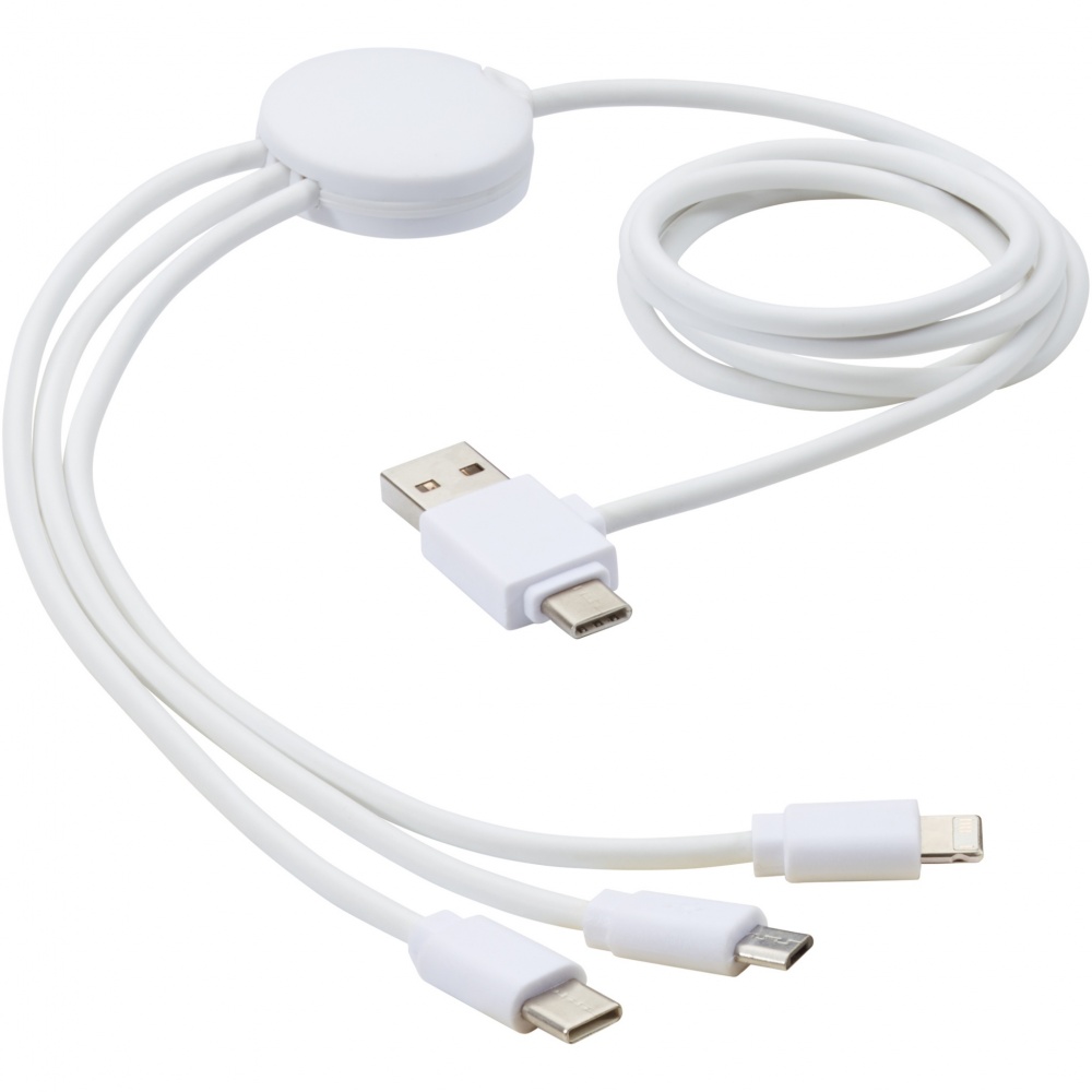 Logo trade promotional products image of: Pure 5-in-1 charging cable with antibacterial additive