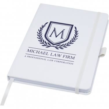 Logo trade promotional gifts picture of: Honua A5 recycled paper notebook with recycled PET cover