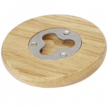 Logotrade promotional product picture of: Scoll wooden coaster with bottle opener