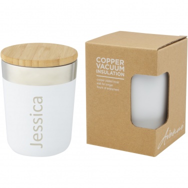Logo trade promotional gifts image of: Lagan 300 ml stainless steel tumbler with bamboo lid
