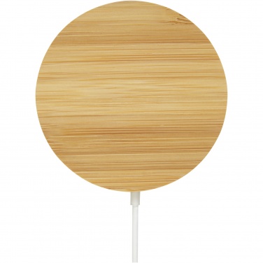 Logo trade promotional merchandise image of: Atra 10W bamboo magnetic wireless charging pad