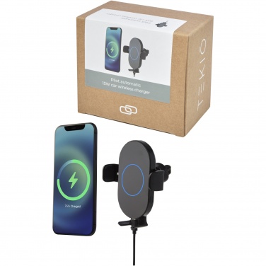 Logotrade promotional merchandise image of: Pilot 15W wireless automatic car charger 