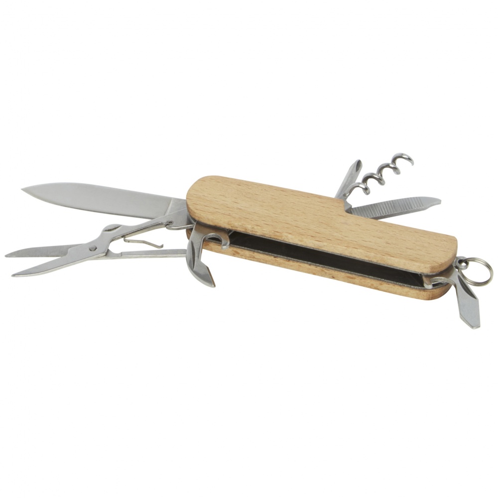 Logo trade promotional giveaway photo of: Richard 7-function wooden pocket knife