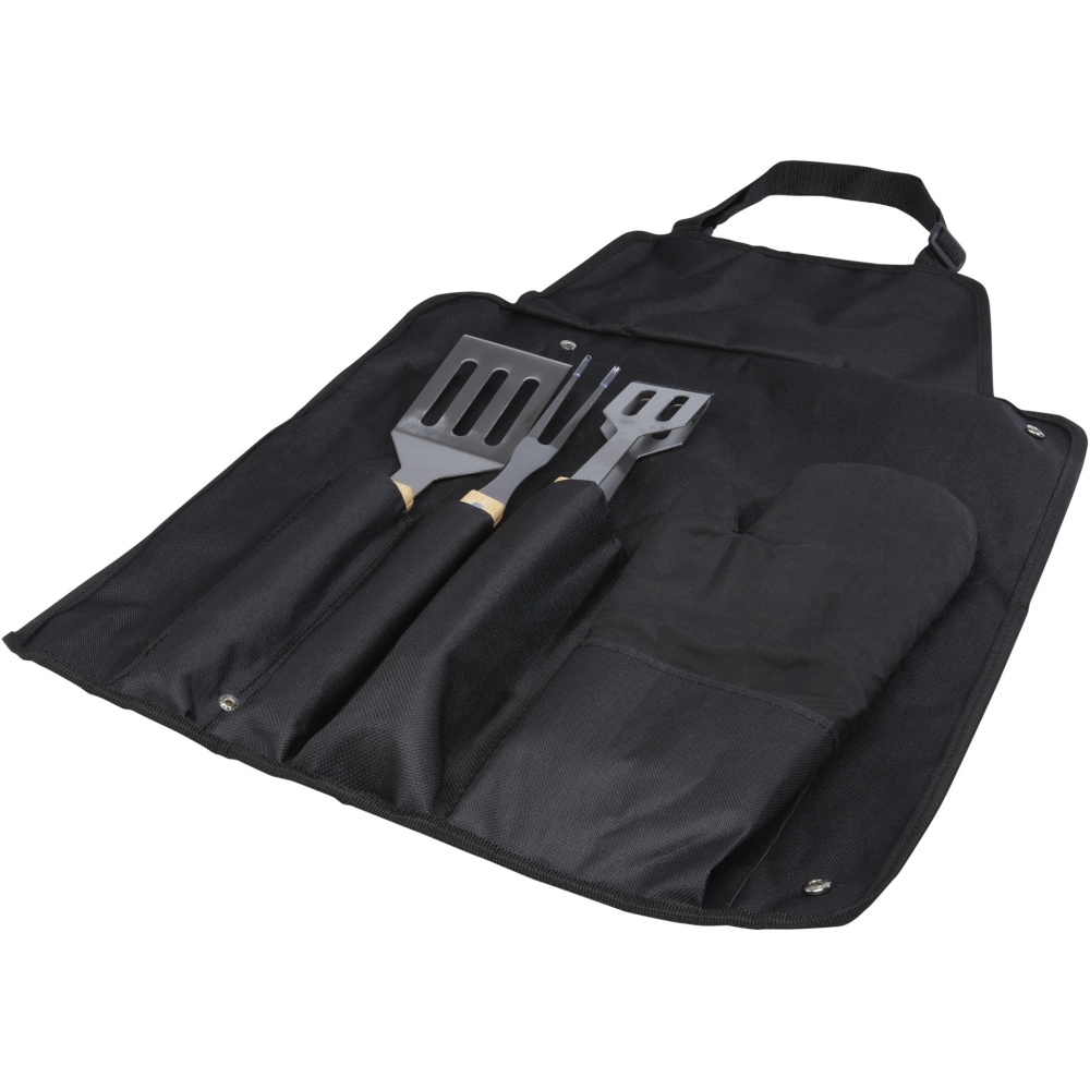 Logo trade promotional products image of: Gril 3-piece BBQ tools set and glove 