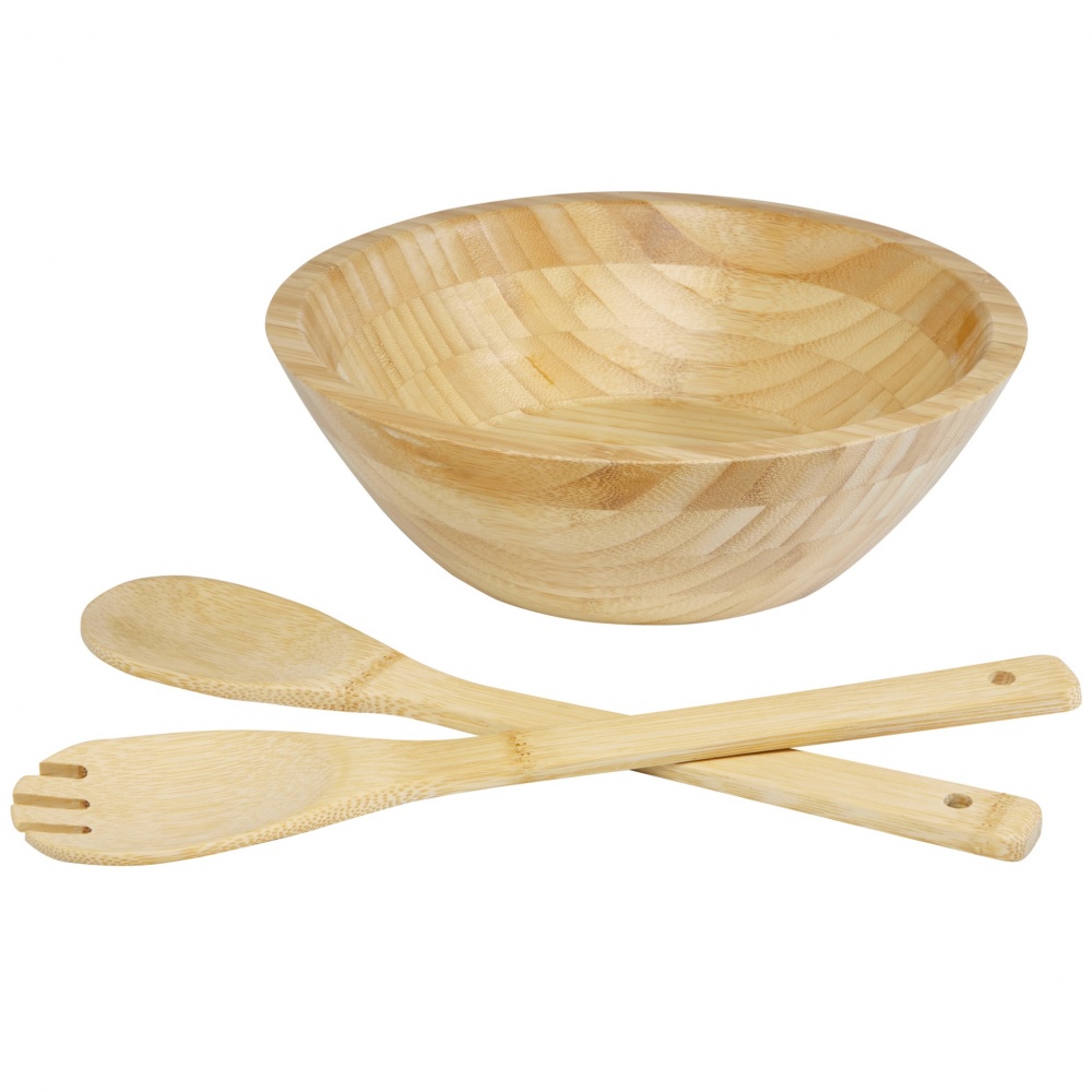 Logo trade promotional products picture of: Argulls bamboo salad bowl and tools