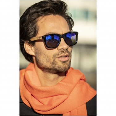 Logotrade promotional product image of: Hiru rPET/wood mirrored polarized sunglasses in gift box