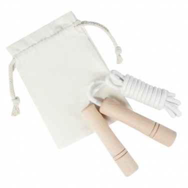 Logo trade promotional product photo of: Denise wooden skipping rope in cotton pouch