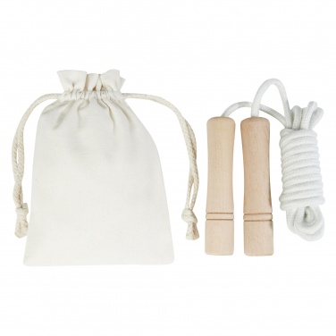 Logotrade promotional giveaway image of: Denise wooden skipping rope in cotton pouch