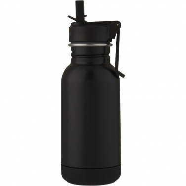 Logo trade promotional products image of: Lina 400 ml stainless steel sport bottle with straw and loop