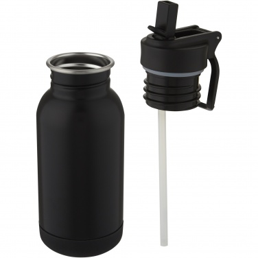 Logo trade promotional giveaways picture of: Lina 400 ml stainless steel sport bottle with straw and loop