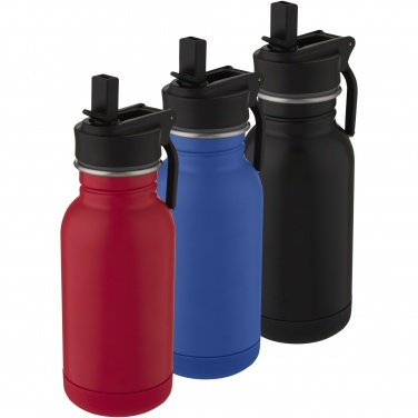 Logo trade corporate gifts picture of: Lina 400 ml stainless steel sport bottle with straw and loop