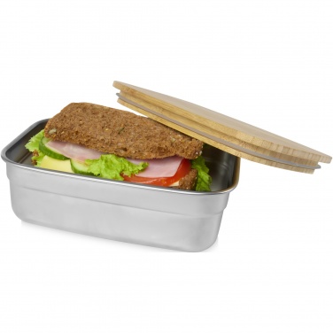 Logo trade promotional merchandise photo of: Tite stainless steel lunch box with bamboo lid