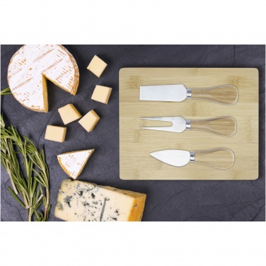 Logo trade promotional items picture of: Ement bamboo cheese board and tools