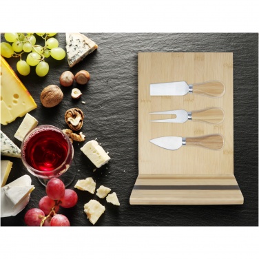 Logotrade promotional product image of: Mancheg bamboo magnetic cheese board and tools