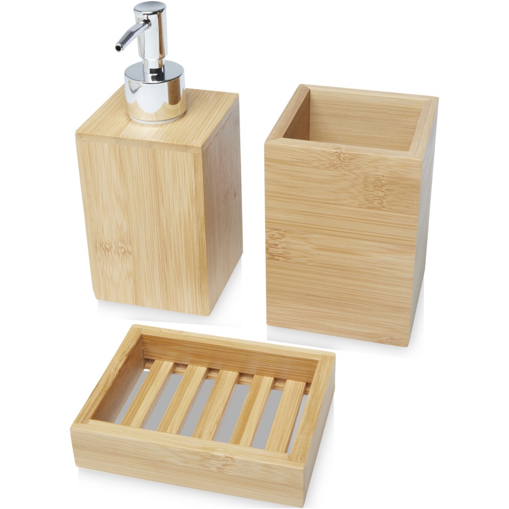 Logotrade promotional product picture of: Hedon 3-piece bamboo bathroom set