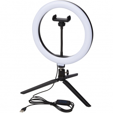 Logo trade business gifts image of: Studio ring light for selfies and vlogging with phone holder and tripod
