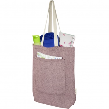 Logotrade promotional gift picture of: Pheebs 150 g/m² recycled cotton tote bag with front pocket 9L