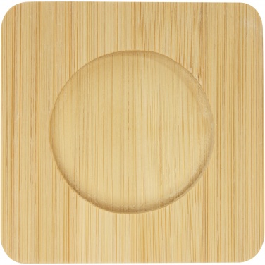Logo trade advertising product photo of: Manti 2-piece 100 ml double-wall glass cup with bamboo coaster 