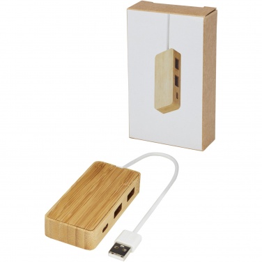 Logo trade corporate gifts image of: Tapas bamboo USB hub
