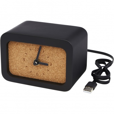 Logotrade corporate gift picture of: Momento wireless limestone charging desk clock