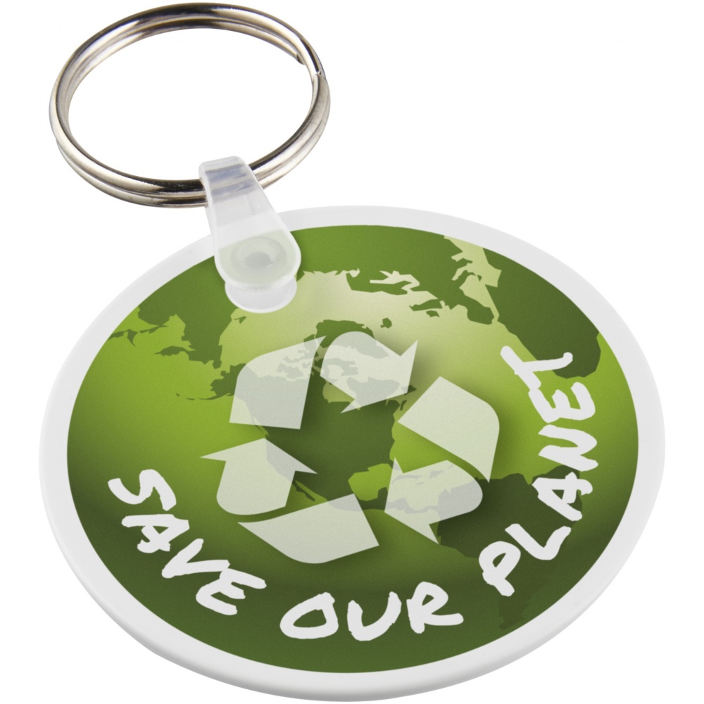Logo trade advertising product photo of: Tait circle-shaped recycled keychain