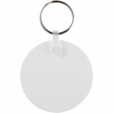 Logo trade corporate gifts image of: Tait circle-shaped recycled keychain