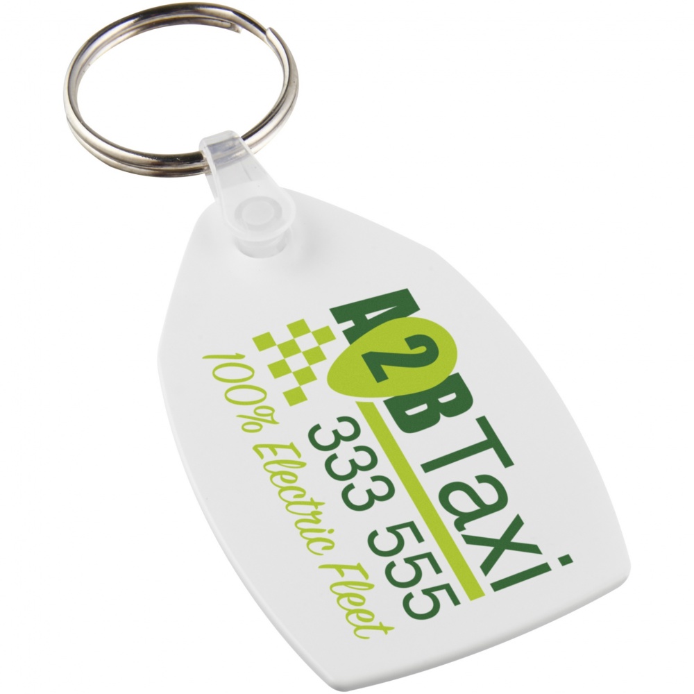Logo trade promotional item photo of: Tait rectangular-shaped recycled keychain