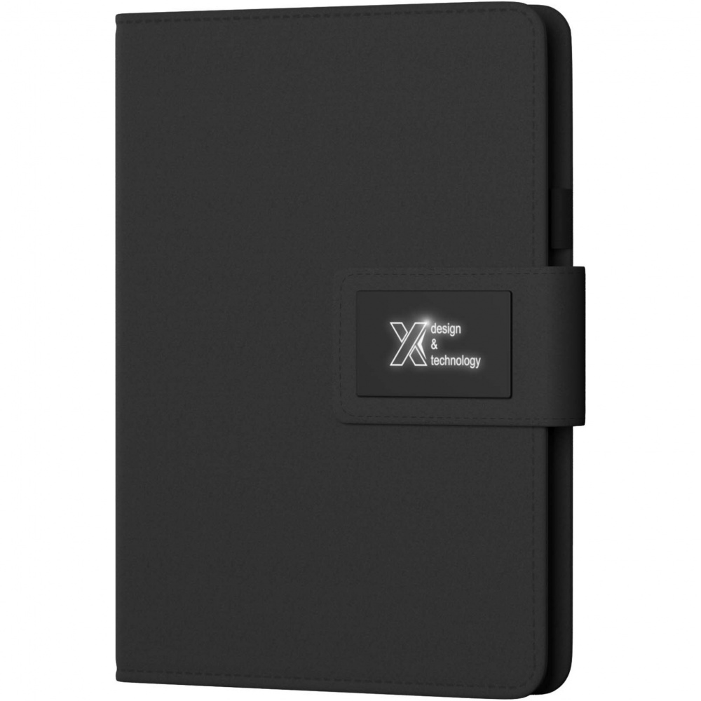 Logotrade promotional merchandise photo of: SCX.design O16 A5 light-up notebook power bank
