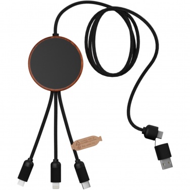 Logotrade advertising product picture of: SCX.design C40 5-in-1 rPET light-up logo charging cable and 10W charging pad