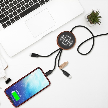 Logotrade advertising products photo of: SCX.design C40 5-in-1 rPET light-up logo charging cable and 10W charging pad