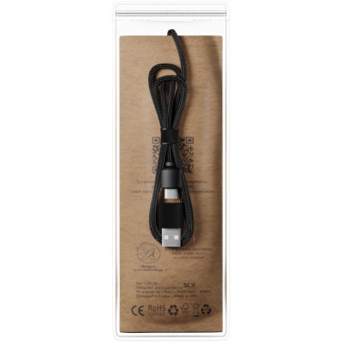 Logotrade corporate gift picture of: SCX.design C40 5-in-1 rPET light-up logo charging cable and 10W charging pad