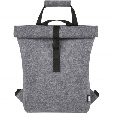 Logo trade advertising products image of: Felta GRS recycled felt roll-top bike bag 13L