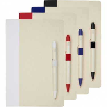 Logotrade business gift image of: Dairy Dream A5 size reference recycled milk cartons notebook and ballpoint pen set